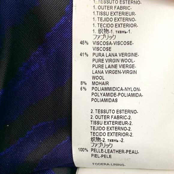 Versace Blue and black woven wool coat - Picture 6 of 7